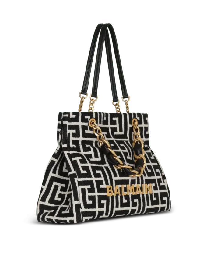 1945 Borsa tote in morbida tela jacquard con monogramma PB 1945 Borsa tote in morbida tela jacquard con monogramma PB