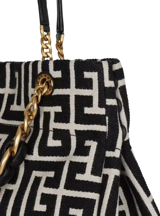 1945 Borsa tote in morbida tela jacquard con monogramma PB 1945 Borsa tote in morbida tela jacquard con monogramma PB