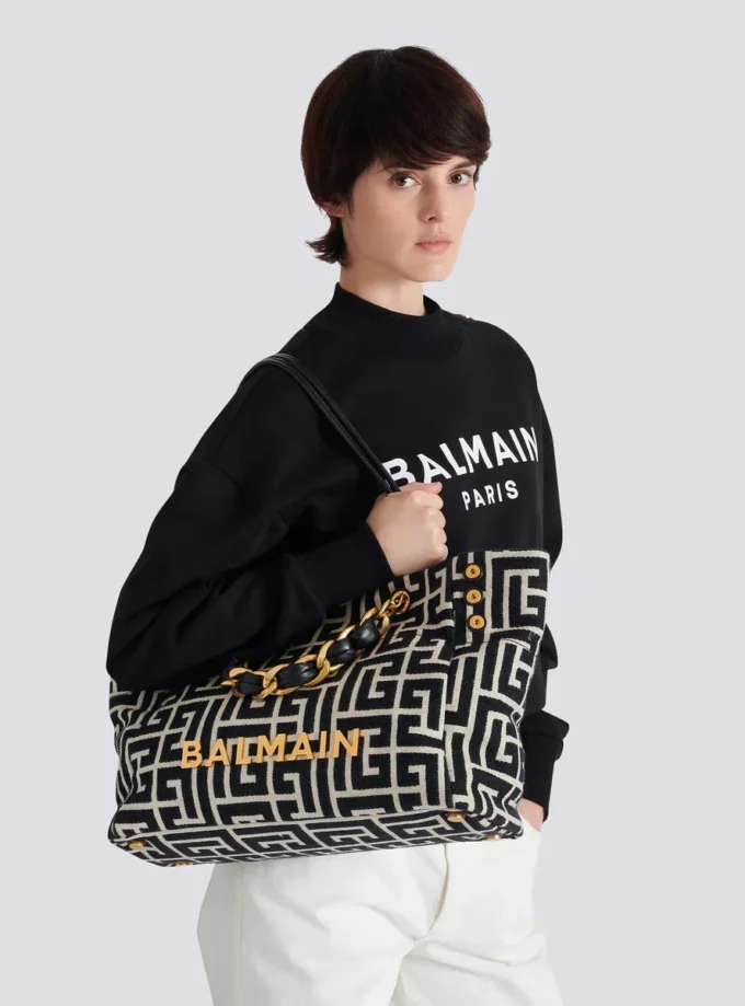 1945 Borsa tote in morbida tela jacquard con monogramma PB 1945 Borsa tote in morbida tela jacquard con monogramma PB