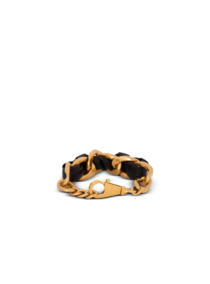 1945 Bracciale in pelle e catena morbida