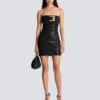 Abito bustier con cintura