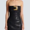 Abito bustier con cintura