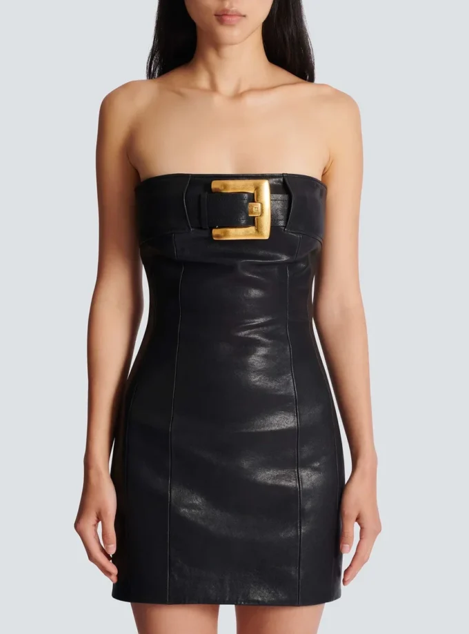 Abito bustier con cintura