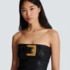 Abito bustier con cintura