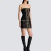 Abito bustier con ricami di paillettes Abito bustier con ricami di paillettes