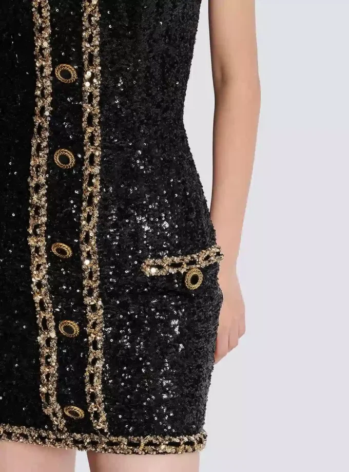 Abito bustier con ricami di paillettes Abito bustier con ricami di paillettes
