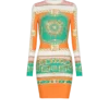 Abito corto aderente stampato con motivo Balmain Foulard Abito corto aderente stampato con motivo Balmain Foulard