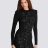 Abito corto con paillettes in maglia coccodrillo Abito corto con paillettes in maglia coccodrillo
