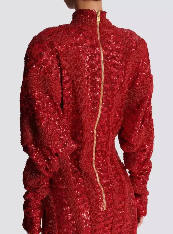 Abito corto con paillettes zebrate Abito corto con paillettes zebrate