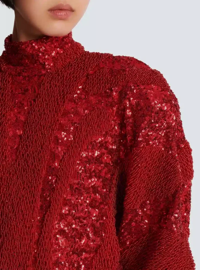 Abito corto con paillettes zebrate Abito corto con paillettes zebrate