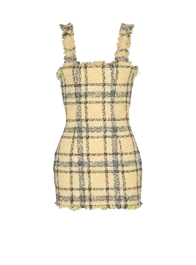 Abito corto con spalline in tweed glitterato Abito corto con spalline in tweed glitterato