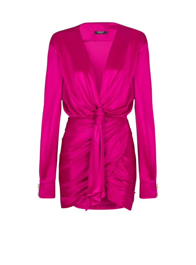 Abito corto in jersey interlock drappeggiato Abito corto in jersey interlock drappeggiato