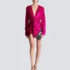 Abito corto in jersey interlock drappeggiato Abito corto in jersey interlock drappeggiato