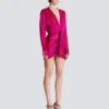 Abito corto in jersey interlock drappeggiato Abito corto in jersey interlock drappeggiato