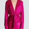 Abito corto in jersey interlock drappeggiato Abito corto in jersey interlock drappeggiato