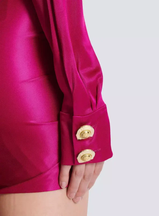 Abito corto in jersey interlock drappeggiato Abito corto in jersey interlock drappeggiato