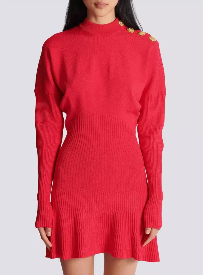 Abito corto svasato in maglia Abito corto svasato in maglia