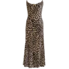 Abito fluido in velluto con stampa leopardata