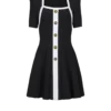 Abito in maglia A-line bicolore Abito in maglia A-line bicolore
