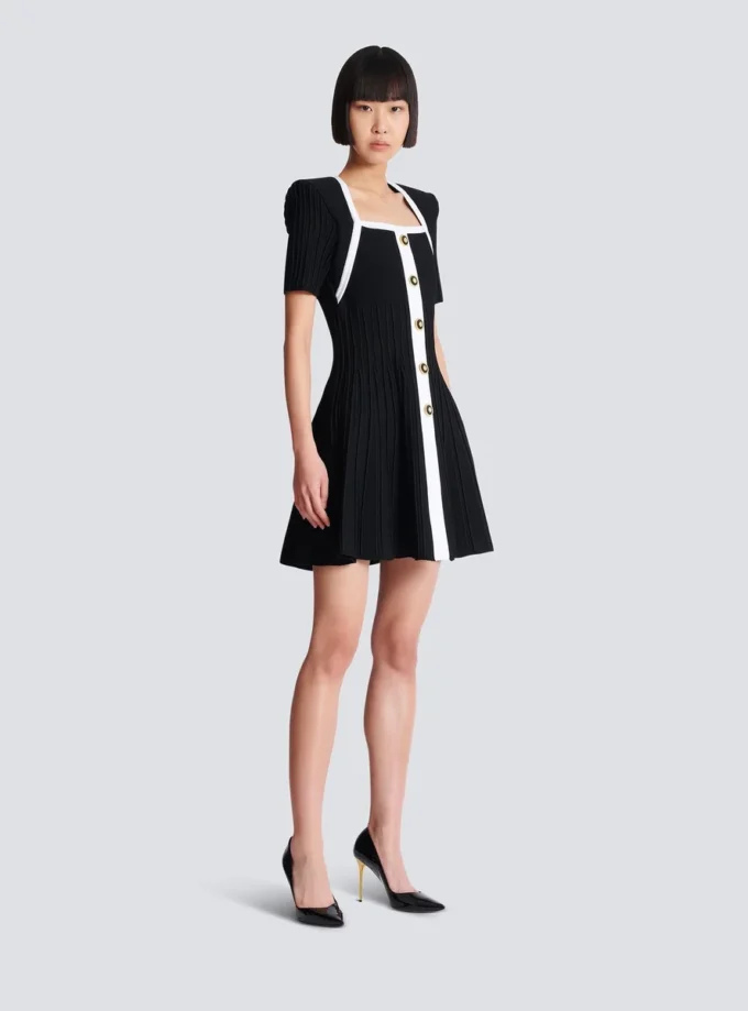 Abito in maglia A-line bicolore Abito in maglia A-line bicolore