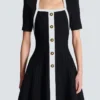 Abito in maglia A-line bicolore Abito in maglia A-line bicolore