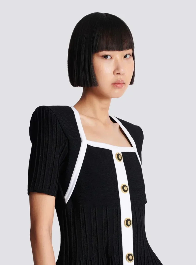 Abito in maglia A-line bicolore Abito in maglia A-line bicolore