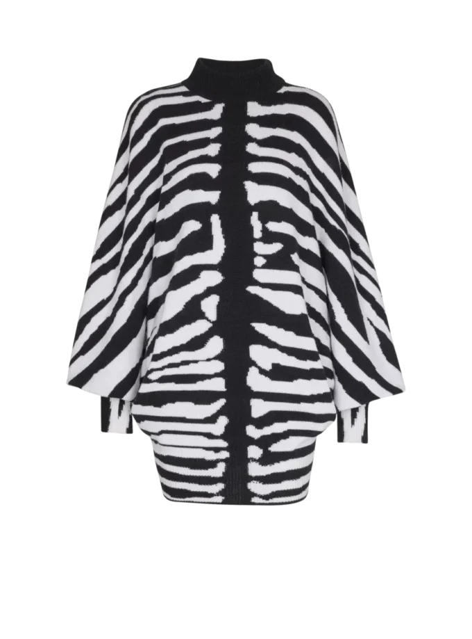 Abito in maglia con intarsio zebrato Abito in maglia con intarsio zebrato