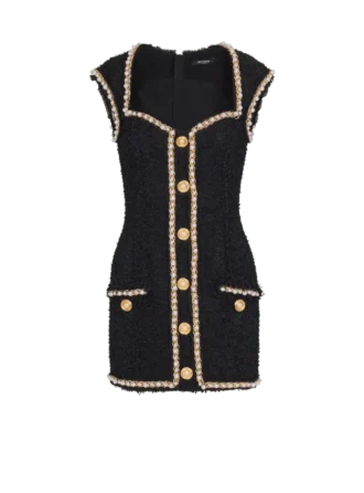 Abito in tweed con bordi in perle Abito in tweed con bordi in perle