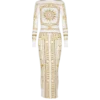 Abito lungo aderente stampato con motivo Balmain Foulard Abito lungo aderente stampato con motivo Balmain Foulard