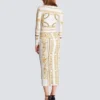 Abito lungo aderente stampato con motivo Balmain Foulard Abito lungo aderente stampato con motivo Balmain Foulard