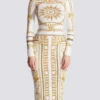 Abito lungo aderente stampato con motivo Balmain Foulard Abito lungo aderente stampato con motivo Balmain Foulard