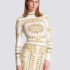 Abito lungo aderente stampato con motivo Balmain Foulard Abito lungo aderente stampato con motivo Balmain Foulard