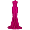 Abito lungo drappeggiato con bustier e dettagli decorativi Abito lungo drappeggiato con bustier e dettagli decorativi