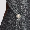 Abito lungo drappeggiato con paillettes