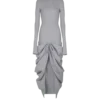 Abito lungo drappeggiato in maglia di cotone Abito lungo drappeggiato in maglia di cotone