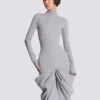 Abito lungo drappeggiato in maglia di cotone Abito lungo drappeggiato in maglia di cotone