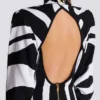 Abito lungo in maglia con intarsio zebrato Abito lungo in maglia con intarsio zebrato