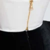 Abito strutturato senza spalline in doppio tessuto Abito strutturato senza spalline in doppio tessuto