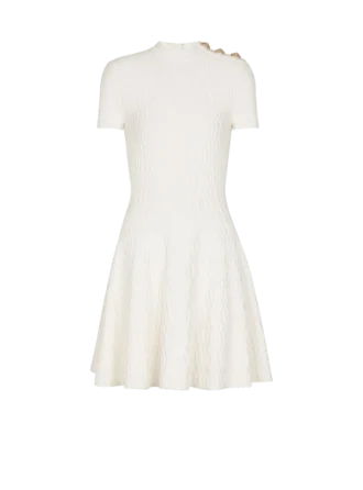 Abito svasato in maglia coccodrillo