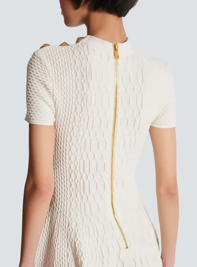 Abito svasato in maglia coccodrillo