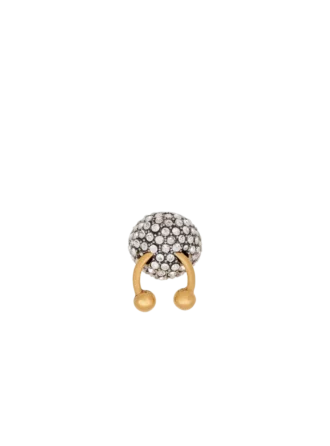 Anello con borchie in ottone e strass