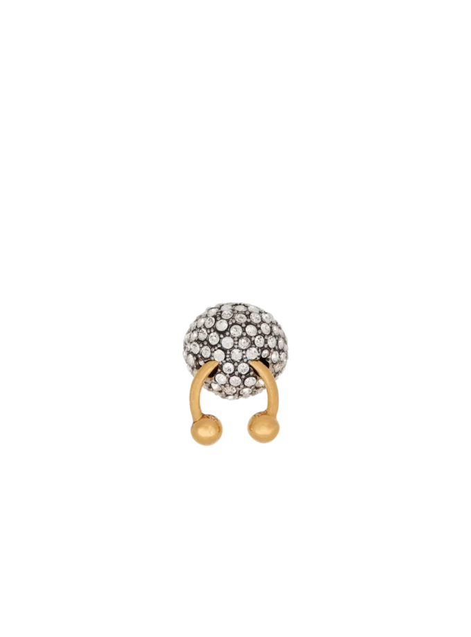 Anello con borchie in ottone e strass