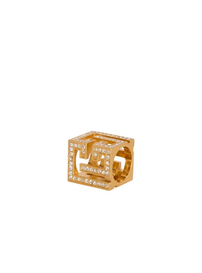 Anello cubo PB 3D con strass