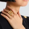 Anello cubo PB 3D con strass