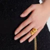 Anello in ottone effetto bambù