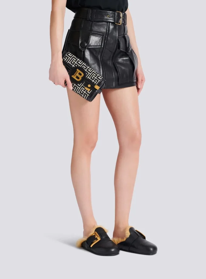 B-Buzz Pouch 23 in tela jacquard monogrammata e pelle B-Buzz Pouch 23 in tela jacquard monogrammata e pelle