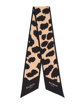 Bandana in seta con stampa leopardata