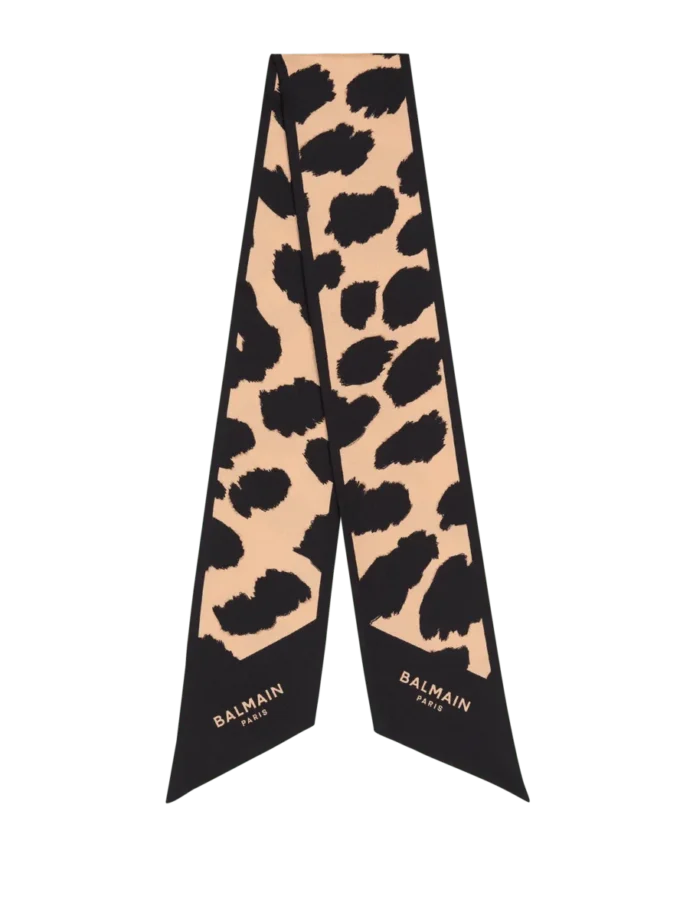 Bandana in seta con stampa leopardata