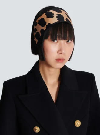 Bandana in seta con stampa leopardata
