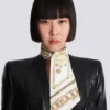 Bandana in seta stampata con motivo Balmain Chains